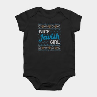 Funny Ugly Hanukkah Sweater, Nice Jewish Girl Baby Bodysuit